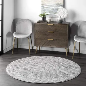 nuLOOM BDSM01A Contemporary Sherill Round Rug, 4Ft Round, Grey! Retails $149 